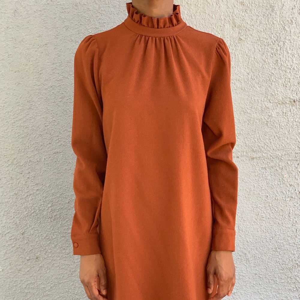ASOS Auburn Mock Neck Smock Mini Dress